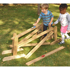 Guttering Wooden Chutes And Stands (9Pk) Messy Sand and Water Play, Learning SPACE