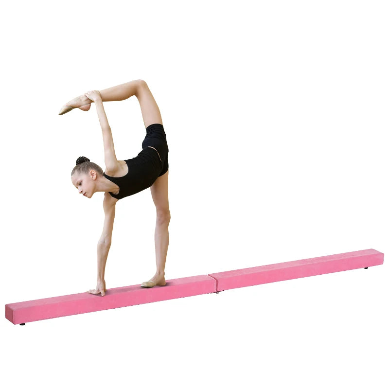 Gymnastics Folding Balance Beam, 2.1M 7FT Pink Learning SPACE