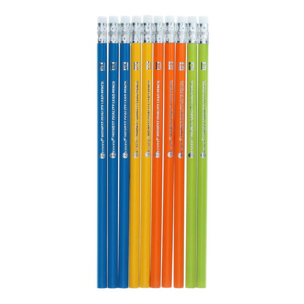 HB Rubber Tipped Pencils - Pack of 10 Neon, Stationery Learning SPACE
