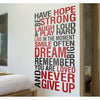 Have Hope and Be Strong Motivational Wall Sticker-Calmer Classrooms,Classroom Displays,Helps With,Playground Wall Art & Signs,Sensory Wall Panels & Accessories,Wall & Ceiling Stickers-Learning SPACE