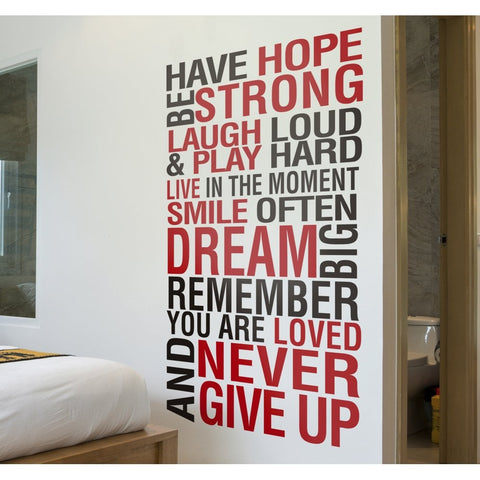 Have Hope and Be Strong Motivational Wall Sticker-Calmer Classrooms,Classroom Displays,Helps With,Playground Wall Art & Signs,Sensory Wall Panels & Accessories,Wall & Ceiling Stickers-Learning SPACE