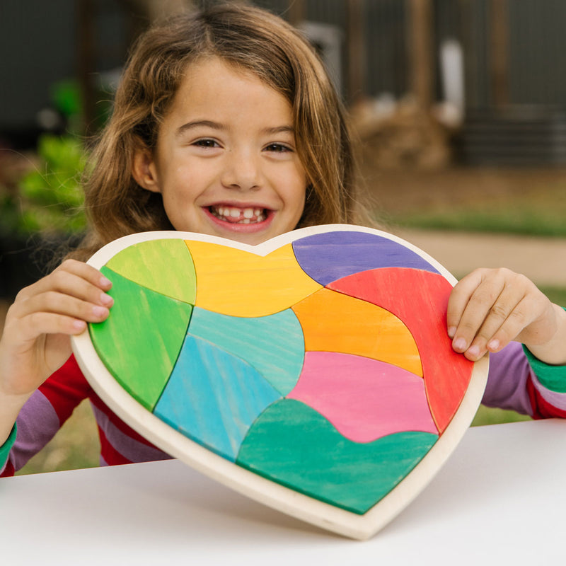 Heart Full of Colour Wooden Puzzle, Puzzles Learning SPACE