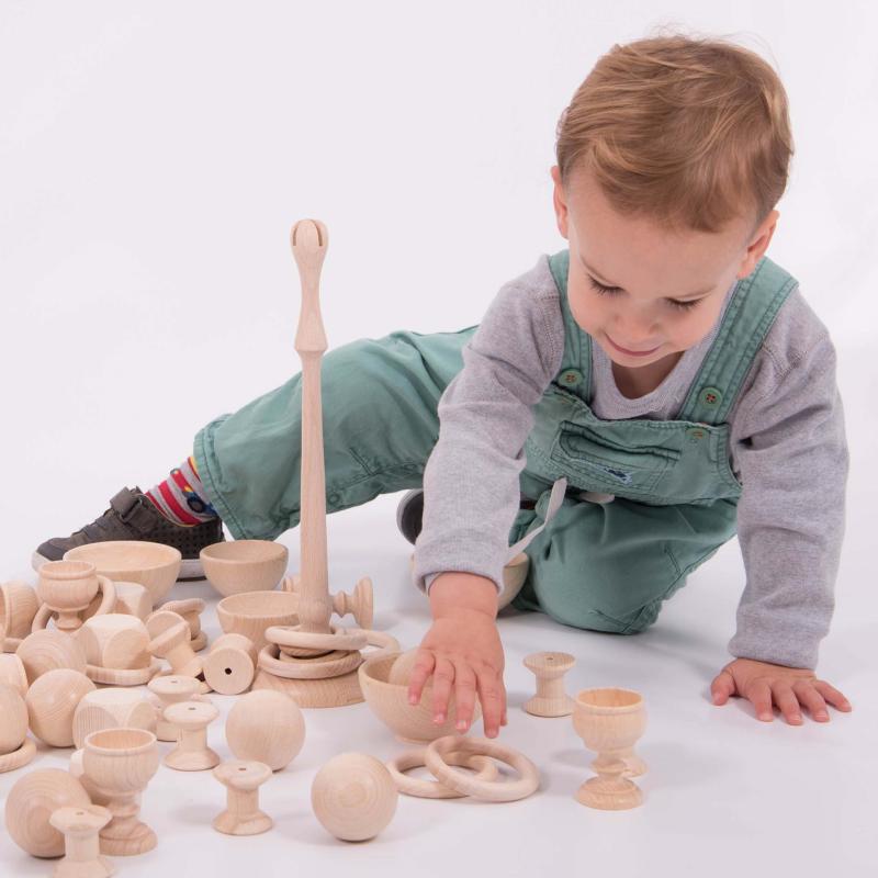 Heuristic Play Starter Set 63-Piece Wooden Sensory Exploration Kit, Learning SPACE
