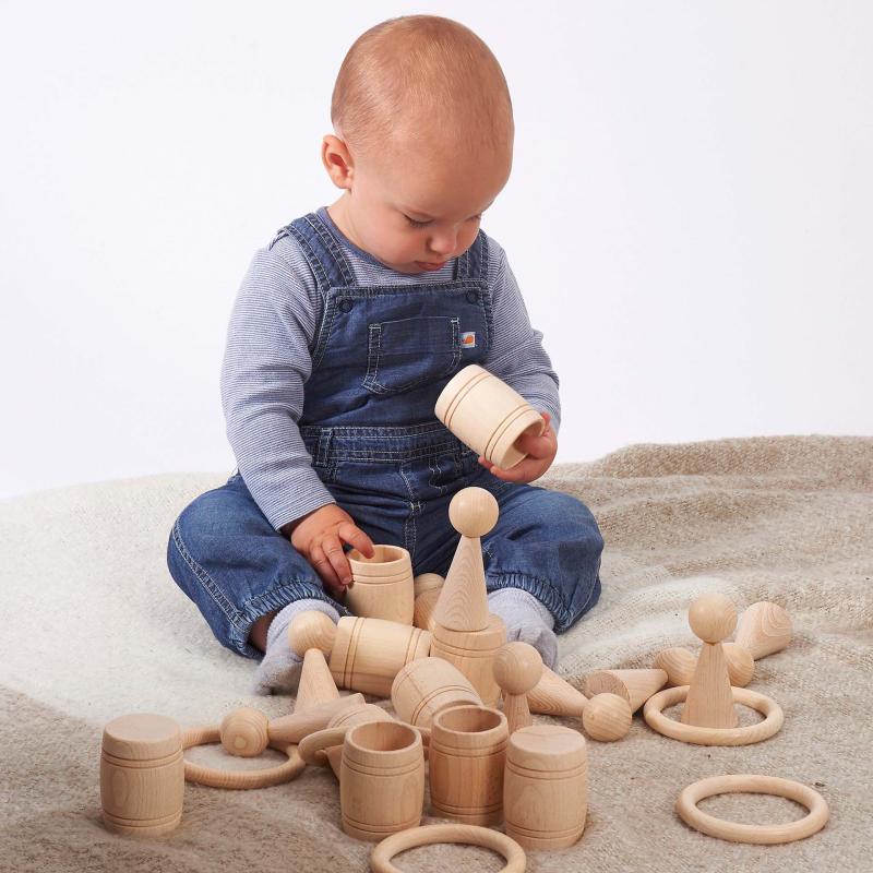 Heuristic Play Starter Set 63-Piece Wooden Sensory Exploration Kit, Learning SPACE