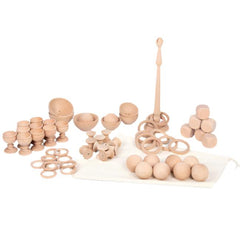 Heuristic Play Starter Set 63-Piece Wooden Sensory Exploration Kit, Learning SPACE