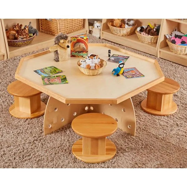 Hexagonal Activity Table with 4 Perch Pod Seats – FLASH SALE, Learning SPACE