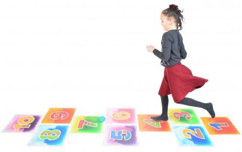 Hopscotch Liquid Floor Tiles - Set of 10 (40x40cm)-AllSensory,Calming & Anxiety,Counting Numbers & Colour,Dyscalculia,Helps With,Lumina,Maths,Neuro Diversity,Playlearn,Primary Maths,Sensory Floor Tiles,Sensory Flooring,Sensory Processing Disorder,Sensory Seeking,Stock,Visual Sensory Toys-Learning SPACE