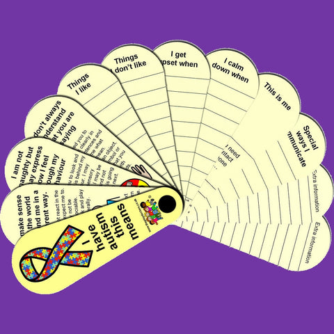 I Have Autism Communication Passport Fan-Autism,Calmer Classrooms,Calming & Anxiety,communication,Fans & Visual Prompts,Play Doctors,Primary Literacy,PSHE,Social Stories & Games & Social Skills,Transitions and Routines-Learning SPACE