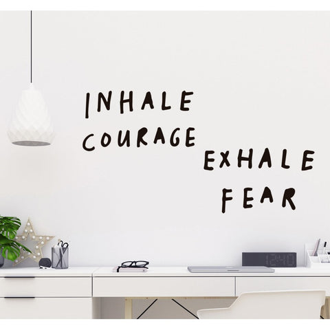 Inhale Courage Exhale Fear - Wall Decal-Calmer Classrooms,Classroom Displays,Helps With,Playground Wall Art & Signs,Primary Books & Posters,Sensory Wall Panels & Accessories,Sticker,Wall & Ceiling Stickers-Learning SPACE