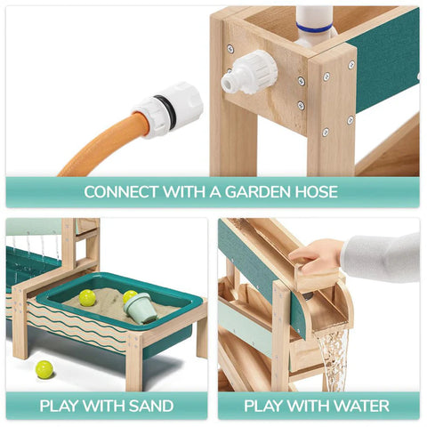 Interactive Wooden Water Track for Kids – Outdoor Play & Learning, Learning SPACE