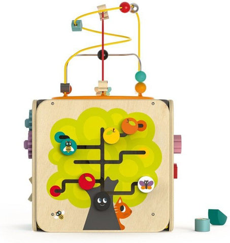 Janod Multi-Activity Cube-AllSensory,Baby & Toddler Gifts,Baby Cause & Effect Toys,Baby Sensory Toys,Baby Wooden Toys,Cause & Effect Toys,Down Syndrome,Gifts For 1 Year Olds,Gifts For 6-12 Months Old,Janod Toys,Stock,Tactile Toys & Books,Tracking & Bead Frames-Learning SPACE