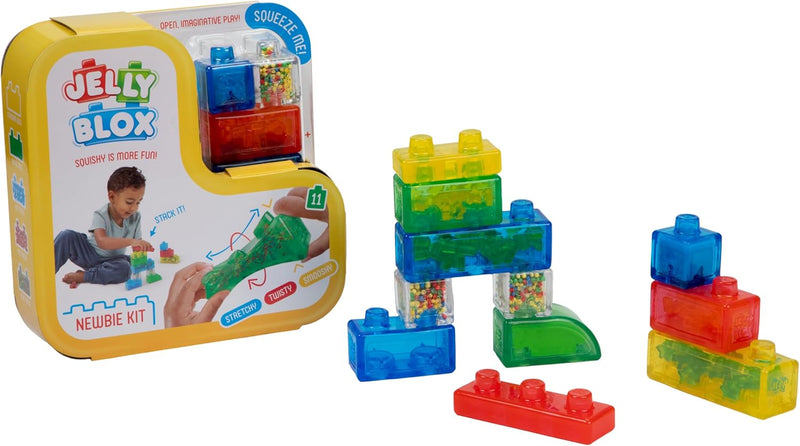 Jelly Blox Squishing Building Blocks – Newbie Kit (11 Pieces), Learning SPACE