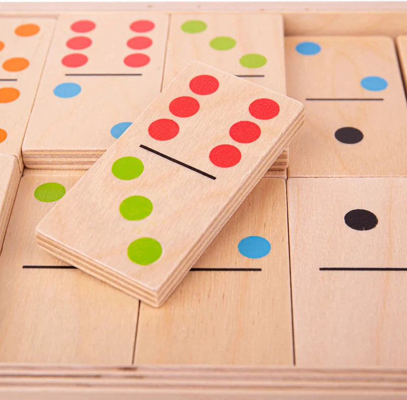 Jumbo Dominoes Wooden Children's Game, Learning SPACE