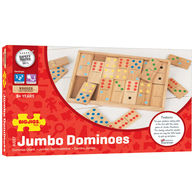 Jumbo Dominoes Wooden Children's Game, Learning SPACE