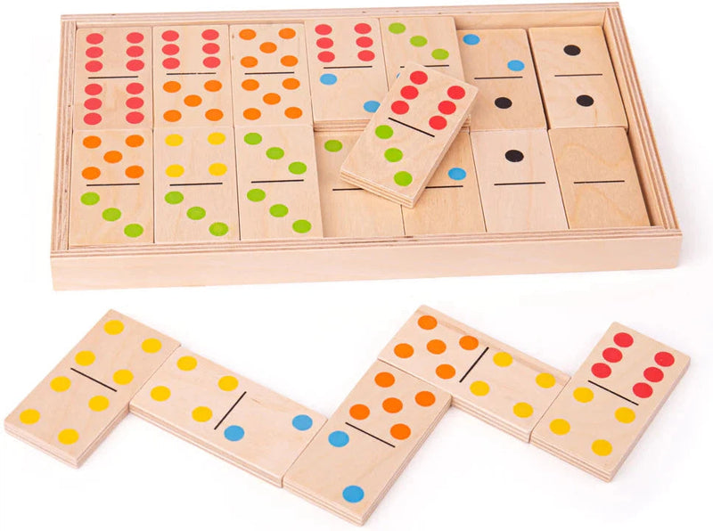Jumbo Dominoes Wooden Children's Game, Learning SPACE