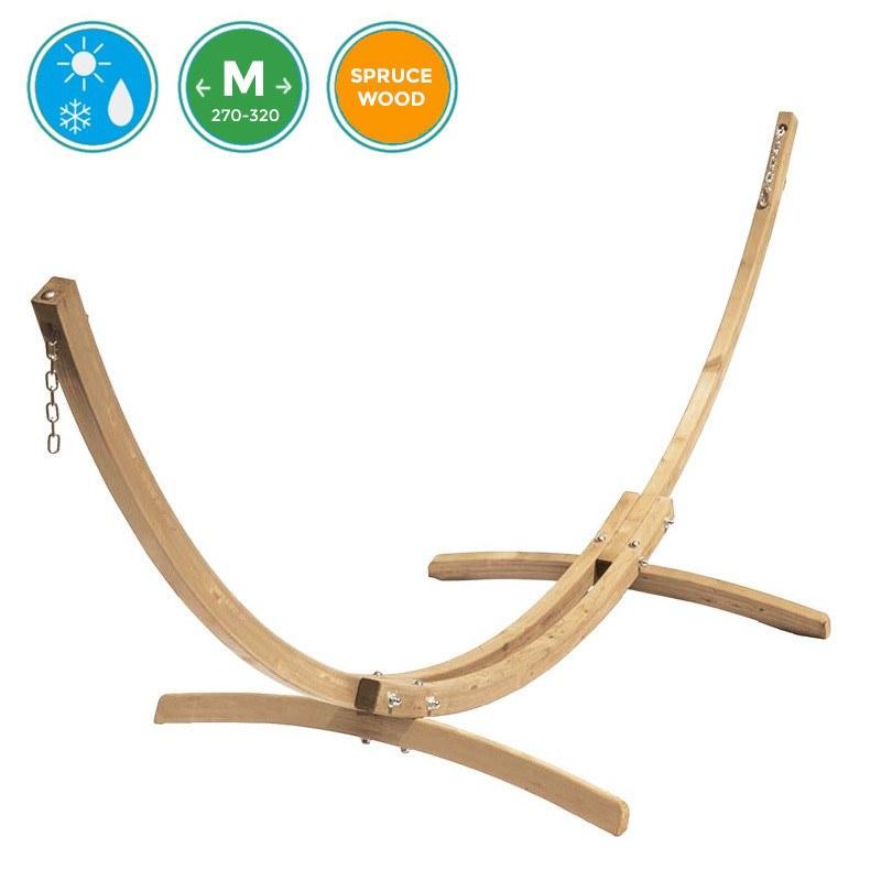 Kronos Hammock Stand (M)-Hammock Stand-270-320,Amazonas,Dropship,hammock stand,Weatherproof,Wood,Wooden Stand-Learning SPACE