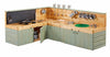 Ks1 Country Green Corner Mud Kitchen - Worktop (H)65cm, Learning SPACE