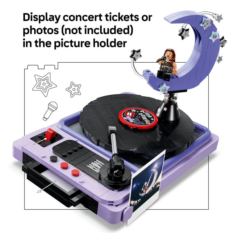 LEGO Olivia Rodrigo's Concert Moon model with a photo displayed in its picture holder
