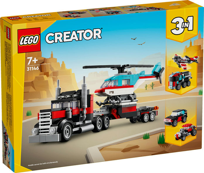 LEGO® Creator Flatbed Truck with Helicopter toy-Building Blocks,Cars & Transport,Christmas,Christmas 2025,Fine Motor Skills,LEGO®-Learning SPACE