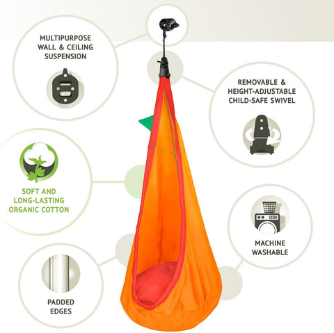La Siesta Joki Organic Kids Hanging Nest Swing, Learning SPACE