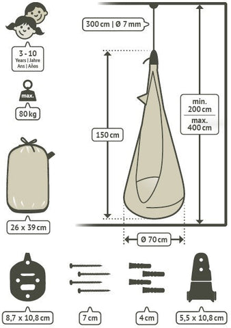 La Siesta Joki Organic Kids Hanging Nest Swing, Learning SPACE