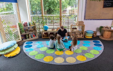Lake Large Semi Circle Placement 4x2m Carpet, Learning SPACE