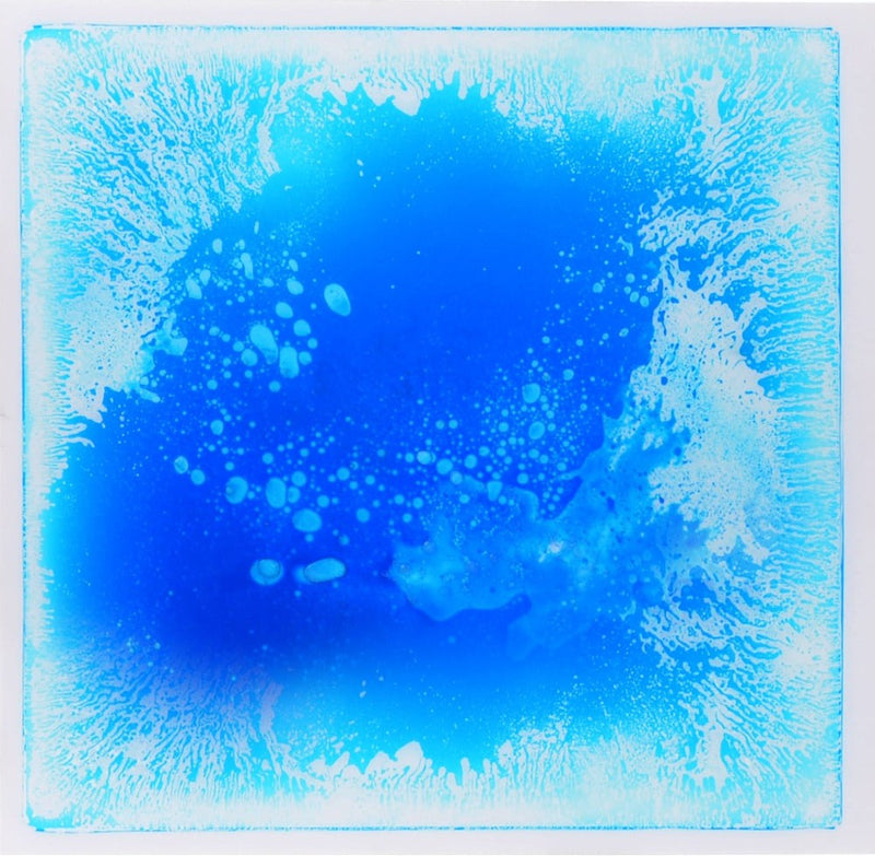Large Liquid Filled Sensory Floor Tile - Single, Blue / White Learning SPACE