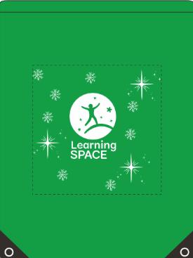 Learning SPACE Green Christmas Drawstring Tote Bag, Learning SPACE