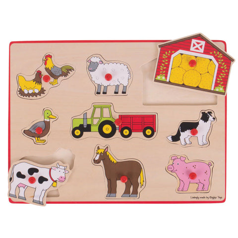 Lift Out Puzzle (Farm)-Animals,Bigjigs Toys,Farms & Construction,Games & Toys,SCOTEXCEL,Sound. Peg & Inset Puzzles,Wooden Toys-Learning SPACE