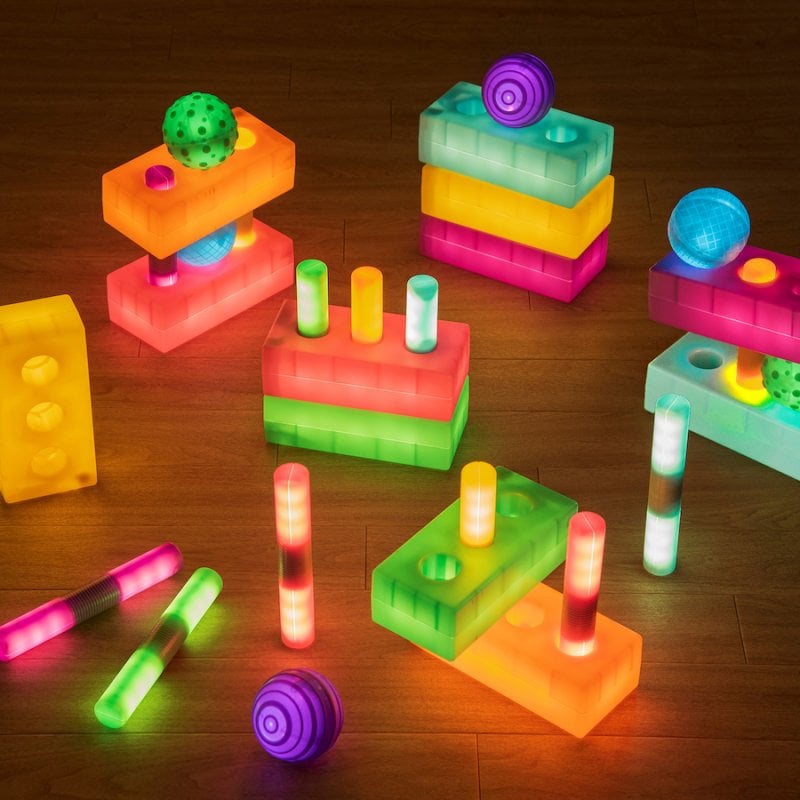 Light Up Glow Construction Bricks 12pk, Learning SPACE