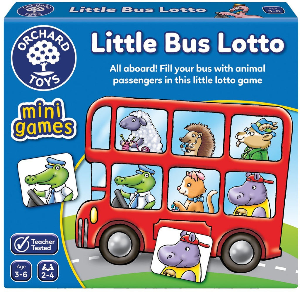 Little Bus Lotto Mini Game-Early Years Maths,Early Years Travel Toys,Games & Toys,Gifts for 5-7 Years Old,Maths,Maths Toys,Memory Pattern & Sequencing,Orchard Toys,Primary Games & Toys,Primary Maths,Primary Travel Games & Toys,Stock-Learning SPACE