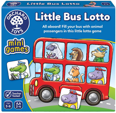 Little Bus Lotto Mini Game-Early Years Maths,Early Years Travel Toys,Games & Toys,Gifts for 5-7 Years Old,Maths,Maths Toys,Memory Pattern & Sequencing,Orchard Toys,Primary Games & Toys,Primary Maths,Primary Travel Games & Toys,Stock-Learning SPACE