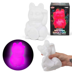 Lumez Squishy Colour Changing Lucky Cat Light-Fidget,SCOTEXCEL,Sensory Light Up Toys,Squishing Fidget,Tobar Toys,Visual Sensory Toys-Learning SPACE