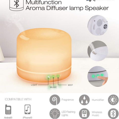 Lumina Colour Changing Aroma Diffuser - with Bluetooth Speakers-Additional Need,AllSensory,Autism,Calmer Classrooms,Calming & Anxiety,Chill Out Area,Deaf & Hard of Hearing,Gifts for 8+,Helps With,Lumina,Mindfulness,Neuro Diversity,Nurture Room,Playlearn,PSHE,Sensory Light Up Toys,Sensory Processing Disorder,Sensory Seeking,Sensory Smell Equipment,Sensory Smells,Sleep Issues,Sound,Sound Equipment,Stock,Teenage & Adult Sensory Gifts,Teenage Lights,Teenage Speakers,Visual Sensory Toys-Learning SPACE