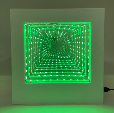 Lumina Colour Changing Square Tunnel Infinity Lamp, Learning SPACE