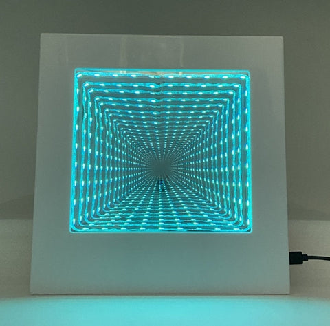Lumina Colour Changing Square Tunnel Infinity Lamp, Learning SPACE