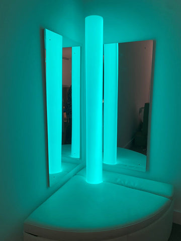 Lumina Corner Padded Plinth (For 15cm Diameter Bubble tubes)-Bubble Tube Accessories,Dropship,Home Bubble Tubes & Walls,Lumina,Playlearn,Plinths,Soft Play Sets-Learning SPACE