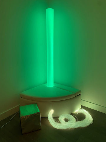 Lumina Corner Padded Plinth (For 15cm Diameter Bubble tubes)-Bubble Tube Accessories,Dropship,Home Bubble Tubes & Walls,Lumina,Playlearn,Plinths,Soft Play Sets-Learning SPACE