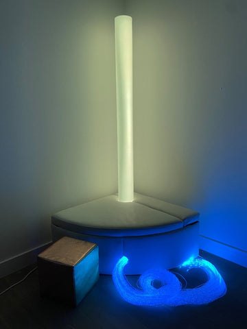 Lumina Corner Padded Plinth (For 15cm Diameter Bubble tubes)-Bubble Tube Accessories,Dropship,Home Bubble Tubes & Walls,Lumina,Playlearn,Plinths,Soft Play Sets-Learning SPACE