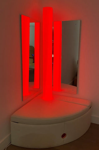 Lumina Corner Padded Plinth (For 15cm Diameter Bubble tubes)-Bubble Tube Accessories,Dropship,Home Bubble Tubes & Walls,Lumina,Playlearn,Plinths,Soft Play Sets-Learning SPACE