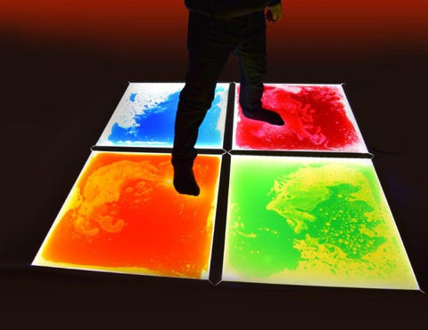 Lumina Light Up Sensory Floor Tile Kit (4 Tiles and 1 Adaptor)-Calming & Anxiety,Lumina,Sensory Floor Tiles,Sensory Flooring,Sensory Light Up Toys,Sensory Seeking,Visual Fun,Visual Sensory Toys-Learning SPACE