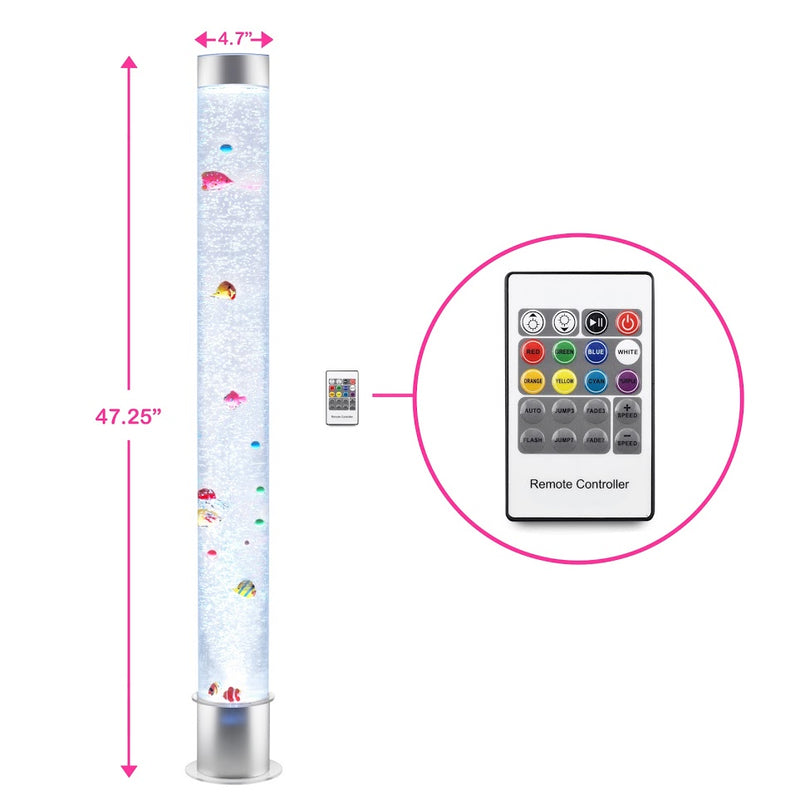 Lumina Multi-Connect 1.2m Slim Bubble Tube with Fish and Remote, Learning SPACE