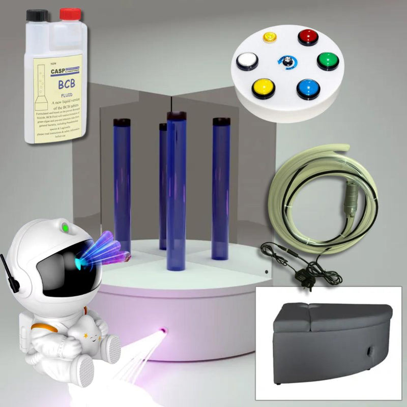 Lumina Portable Sound Reactive Sensory Room Corner with Fibre Optic Lighting & 1.8m Bubble Tube & Accessories, Sensory toy Learning SPACE