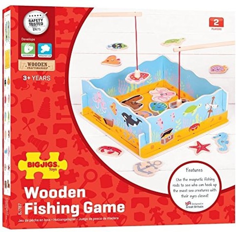 Magnetic Wooden Fishing Game with Base, Learning SPACE