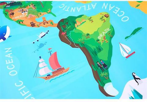 Magnetic World Map Wall Sticker, Learning SPACE