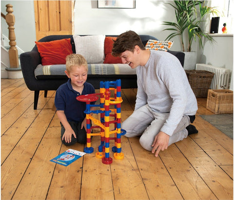Marble Run - Super Set: 60-Piece Building Fun for Kids-Additional Need,Cause & Effect Toys,Engineering & Construction,Fine Motor Skills,Galt,Gifts for 5-7 Years Old,Learning Activity Kits,Maths,Primary Maths,S.T.E.M,Shape & Space & Measure,Stacking Toys & Sorting Toys,Stock,Tracking & Bead Frames-Learning SPACE