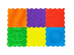 Massage Puzzle Floor Tiles - 6 Bright Colours, Learning SPACE