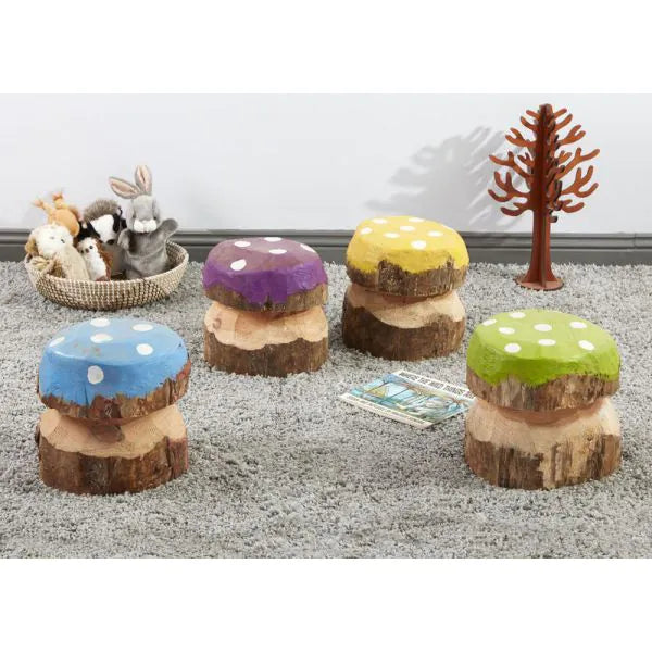 Medium Mushroom Painted Seats (4Pk), Learning SPACE