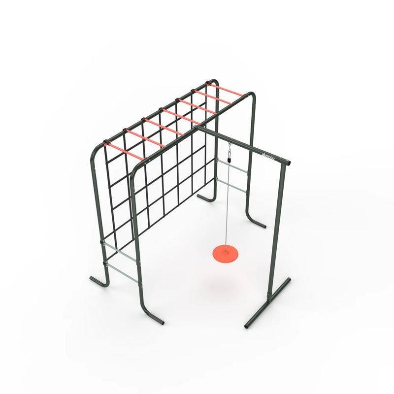 Metal Monkey Bars with Swing and Climbing Wall, Learning SPACE