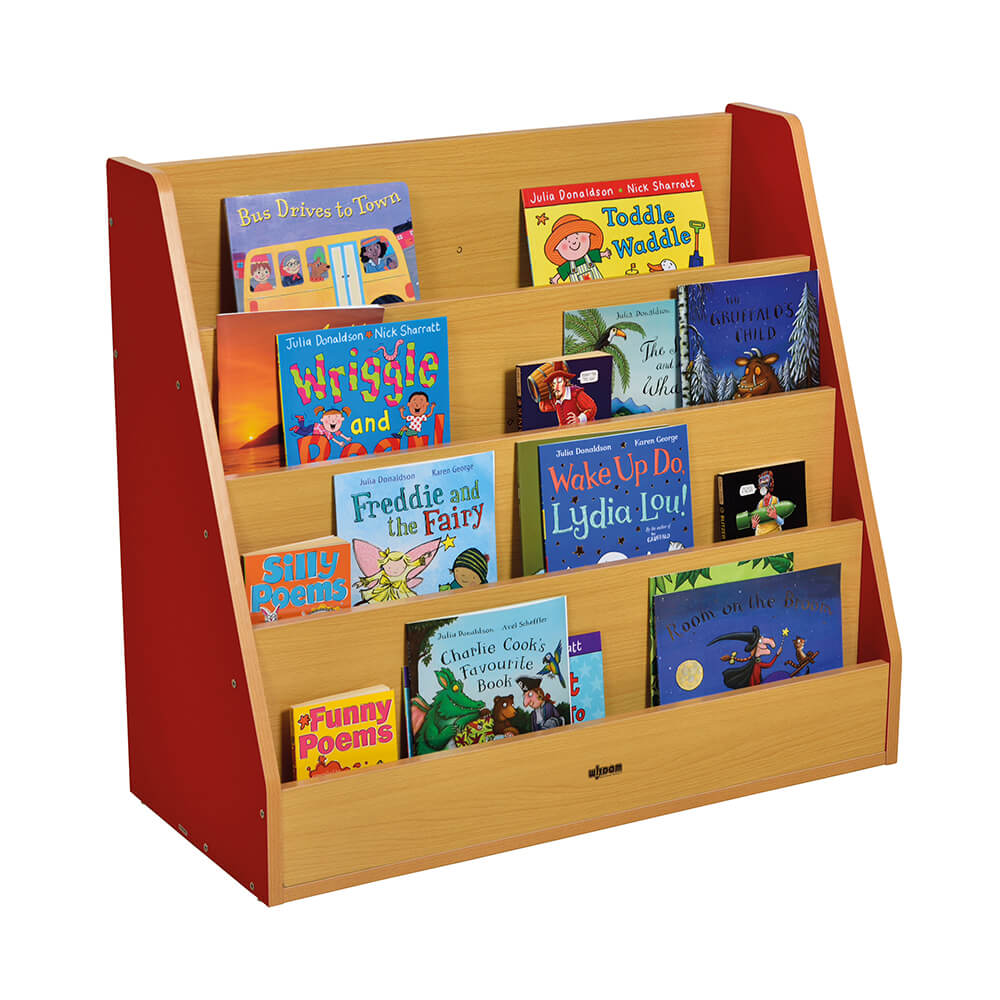 Milan Book Display Units-Bookcases,Classroom Displays,Classroom Furniture,Dropship,Milan,Shelves,Storage,Storage Bins & Baskets,Wellbeing Furniture-Red-KB1-ML020-08/RED-Learning SPACE